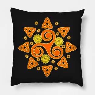 Norse Viking Triskelion Spiral Sun Summer Solstice Festival Pillow