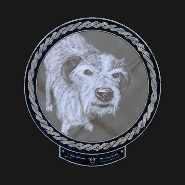 17 Year Old Dog (frame Moonsilver Celtic Rope) by Swabcraft