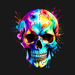 Colored Skull Design in Vibrant Vector Style T-Shirt