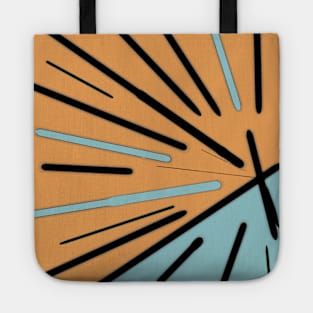 Rays - Modern Art Design | Lines | Orange and Turquoise Tote