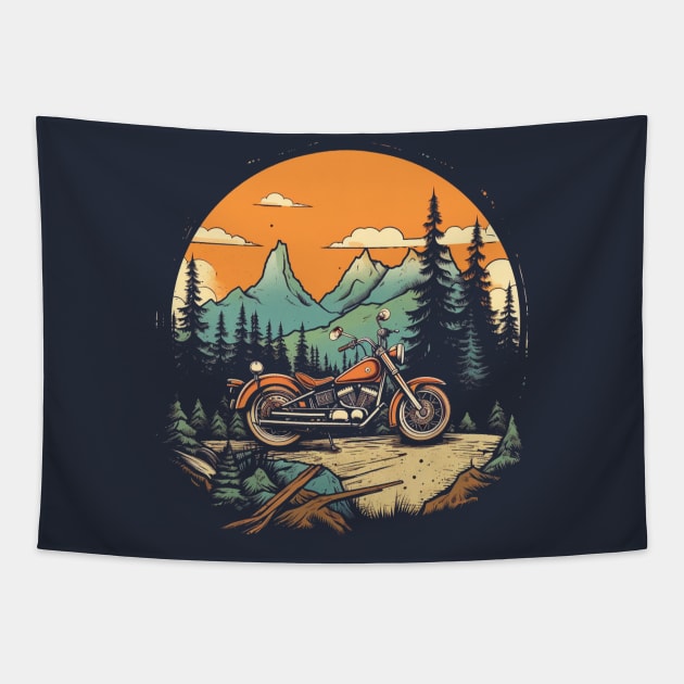 Ride the Wilderness: A Biker's Journey Through Nature Tapestry by CreativeWidgets