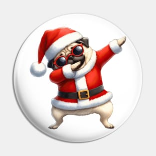 Christmas Pug Dog Dabbing Dance Pin