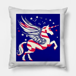 USA Unicorn Flag Pillow