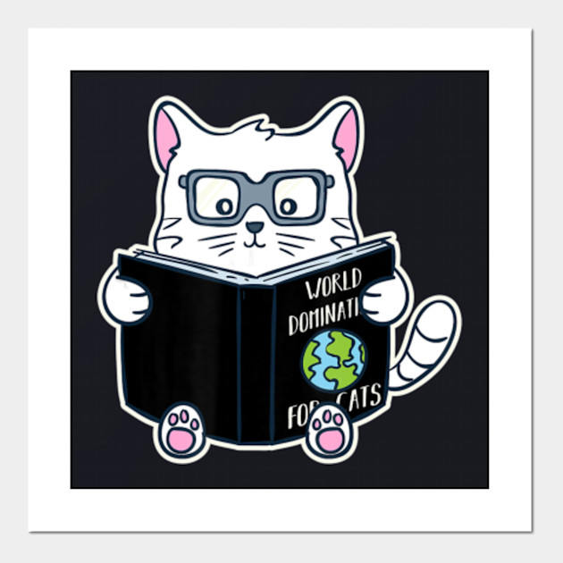 Cat World Domination T Shirt Cat Reading Shirt Bookworm Cat