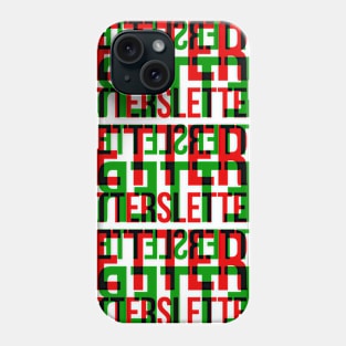 Letters Typography Stack (Red Green Black) Phone Case