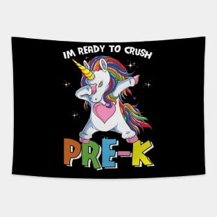 Dabbing Unicorn I'm Ready To Crush Pre K Funny Pre Kindergarten Boys Girls Gift Tapestry