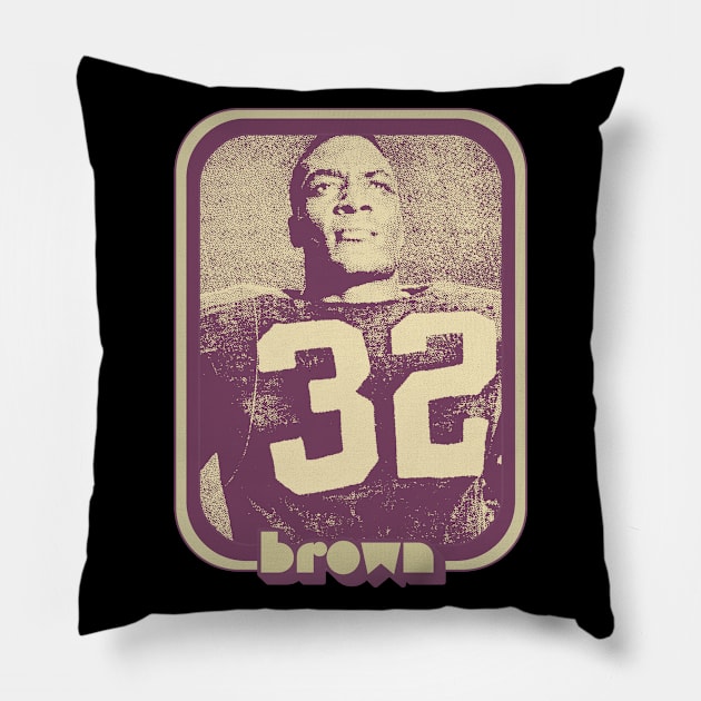 Jimmy Brown / Retro Football Fan Design Gift Pillow by DankFutura