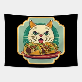 Cat eat tacos Tapestry