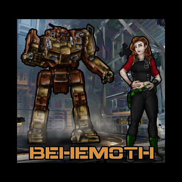 Behemoth and her SHD-2H Shadowhawk Battlemech by Oswald's Oddities