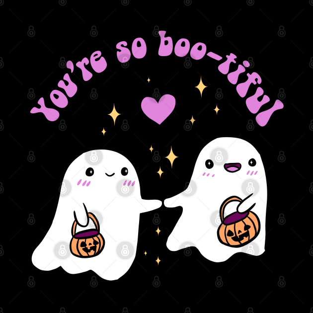 You are so boo-tiful a cute ghost couple for halloween by Yarafantasyart