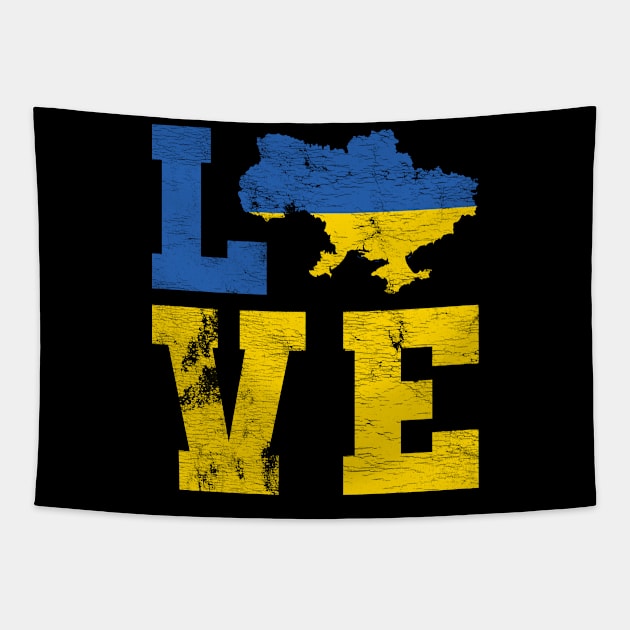 Love Ukraine I Love Ukraine Ukrainian Flag Heart Tapestry by BramCrye