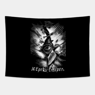 Jeepers creepers (black and white) Tapestry