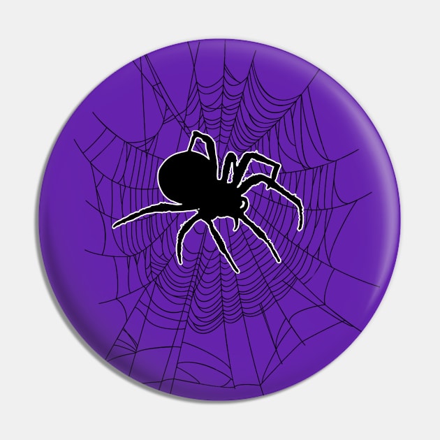 Gothic Spider on Web Pin by NightmareCraftStudio