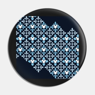 Indigo Hidden Character Pattern Pin