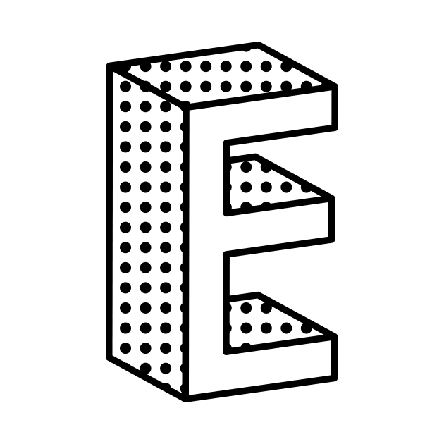 3D Ben Day Dot Isometric Letter E by murialbezanson