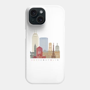 Indianapolis skyline poster Phone Case