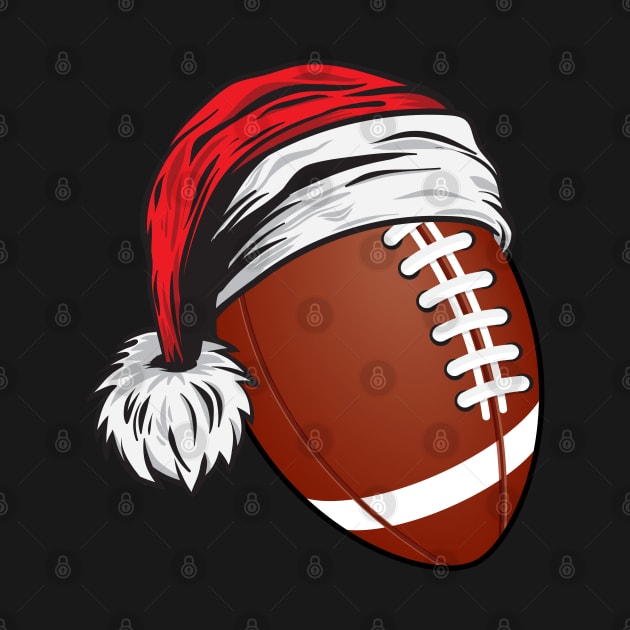 Christmas Football Ball With Santa Hat - Funny Sport X-mas print by theodoros20