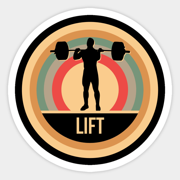 Retro Vintage Weight Lifting Gift For Weightlifters - Weightlifting -  Sticker