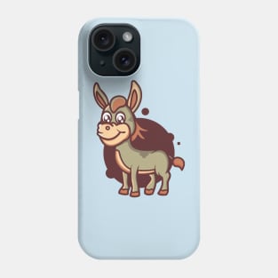 cute smiling donkey standing design Phone Case