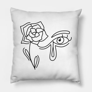 Eye Line Drawing Pillow