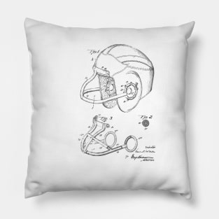 Football Helmet Nose Guard Vintage Patent Drawing Pillow