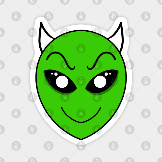 Evil Alien Emoji Magnet by Kcinnik