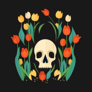 Skull with tulips T-Shirt