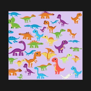 cute cartoonish dinosaurs pattern T-Shirt