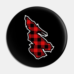 Salt Spring Island Silhouette in Black and Red Plaid - Simple Pattern - Salt Spring Island Pin