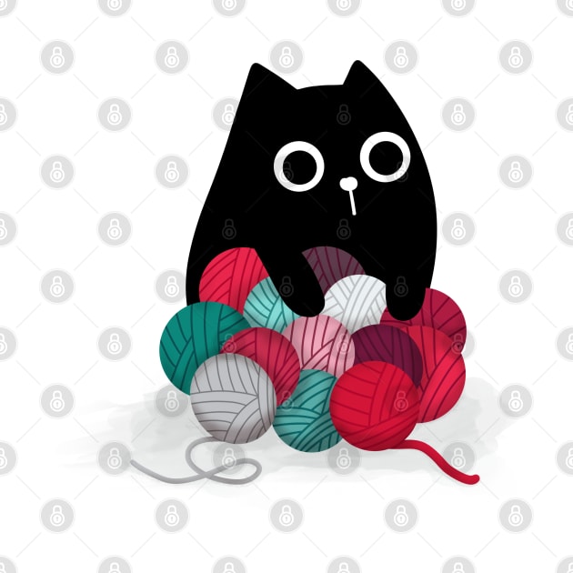 Cat and Yarn Stash by StephersMc