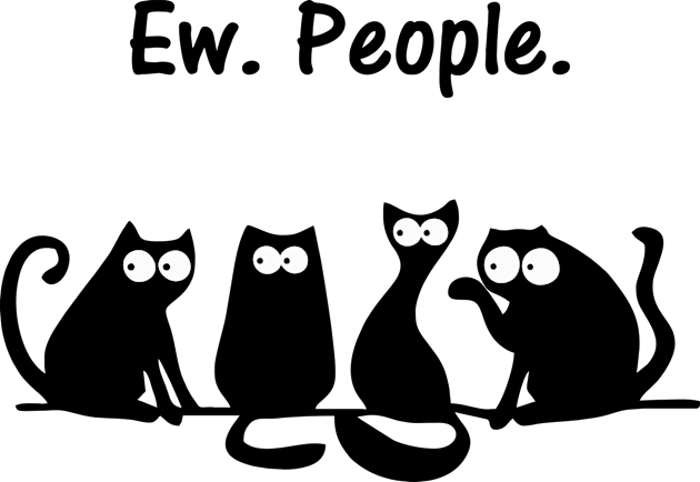 Ew People | Special Gift for Introvert | meowy funny cat lover Kids T-Shirt by zadaID