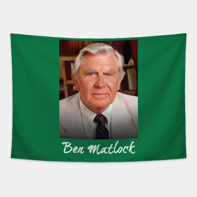 Cool Ben TV Matlock Funny Tv Lawyer Drama White Retro Vintage 8 Tapestry by davidhedrick