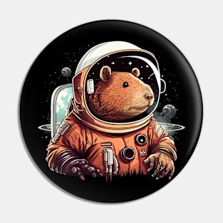 Capybara astronaut Pin