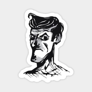 Black and white gangster thug Sigma male design Magnet