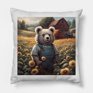 Teddy as a Farmer Pillow