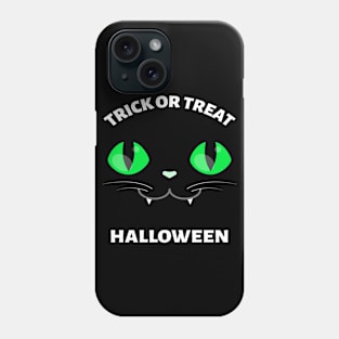 Trick of Treat Cute Halloween kitty face Phone Case