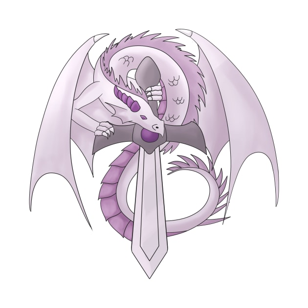 Light Amethyst Sword Dragon by BiscuitSnack