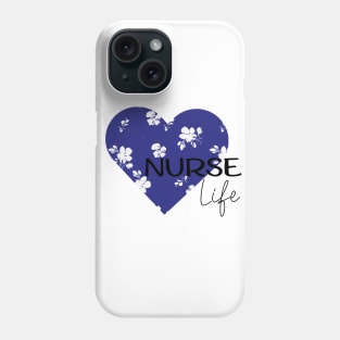 Nurse life blue hart design Phone Case