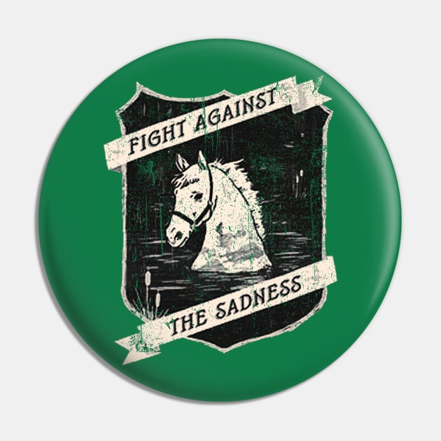 Fight Against The Sadness Vintage Pin by wizardwenderlust