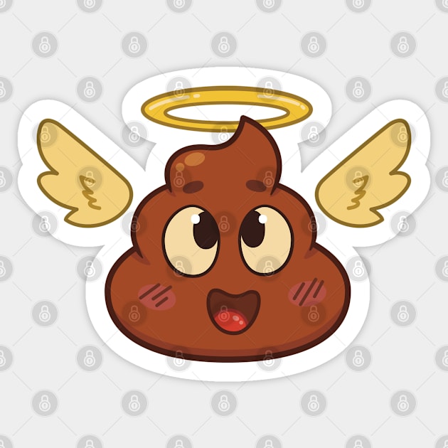 Funny Poop Emoji Angel Wings And Halo T-Shirt - Holy Poo Funny Poop Emoji Angel Wings And Halo T-Shirt - Holy Poo