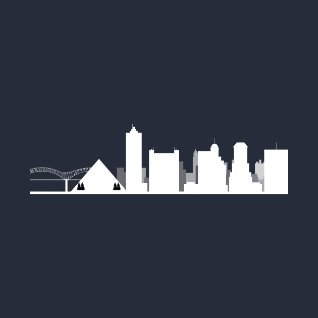 Memphis Skyline White by CityScape