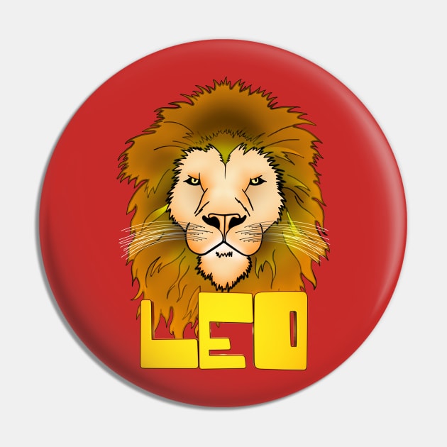 Front and Back Leo The Lion Pin by NochTec