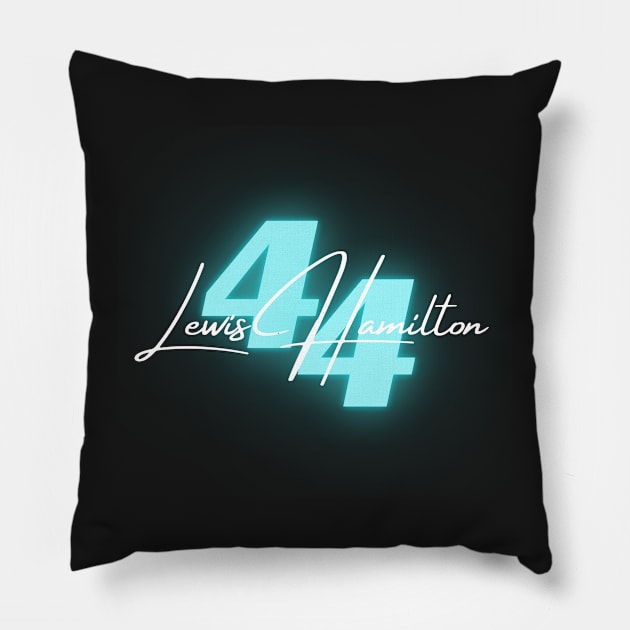 Lewis Hamilton Formula One 44 neon Pillow by little-axii