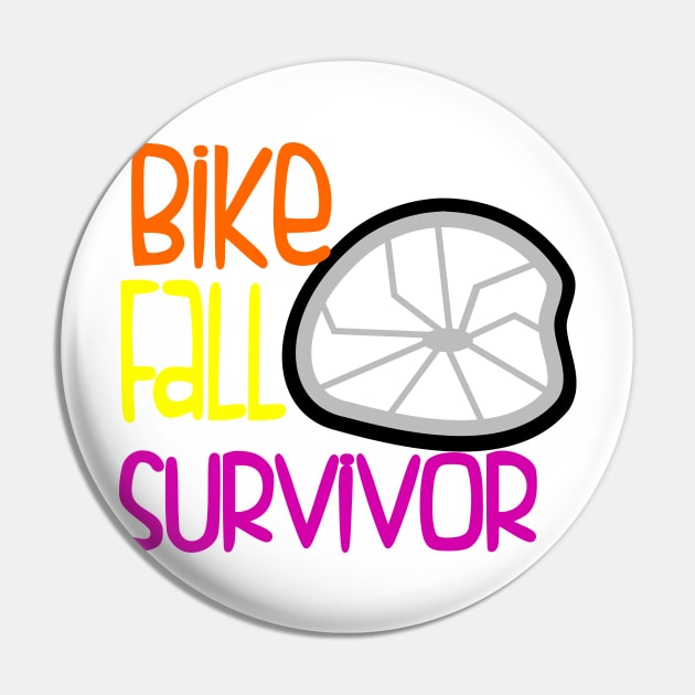 Bike Fall Survivor Funny Bike Crash Bicycle Motorbike Joke Two-Wheel Warrior T-Shirt: Bike & Motorbike Fall Survivor Tee for Riders | Funny Cycling & Biking Gift Pin by sillyindustries