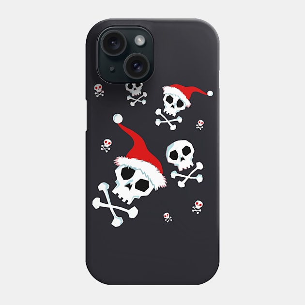 Santa Skull Christmas Skulls Phone Case by DARSHIRTS