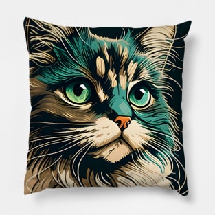 Colorful Cat Kitten Lover - Cute Cat Face Pillow