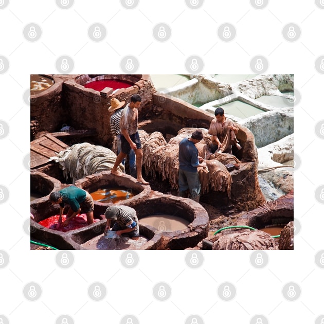 Morocco. Fes. Fes el Bali. Workmen of the Tanneries. by vadim19