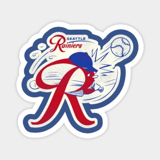 Defunct Seattle Rainiers Baseball Mascot Magnet