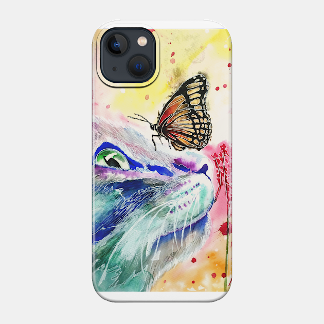 cat and butterfly - Butterfly - Phone Case