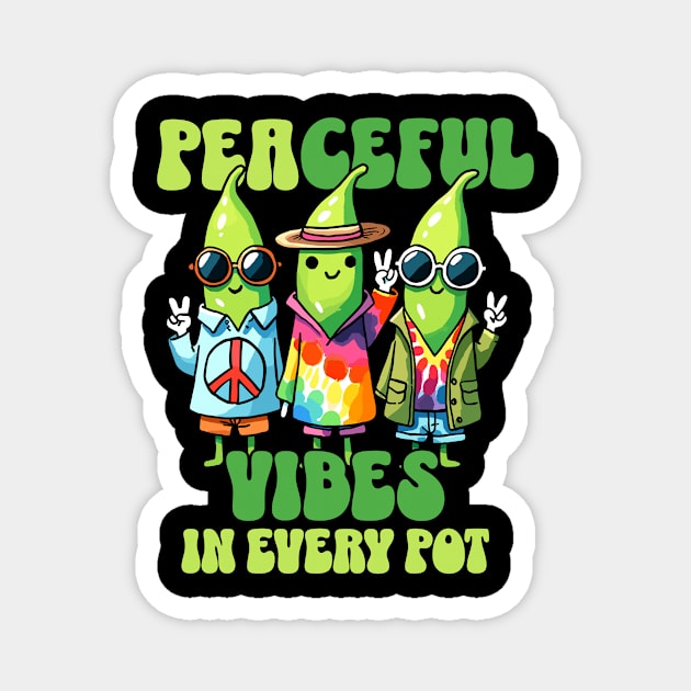 Peacefull Peas Vibes in every Pot Magnet by DoodleDashDesigns